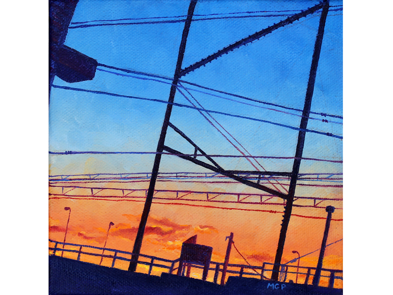 Sunset at DCCA oil 6x6