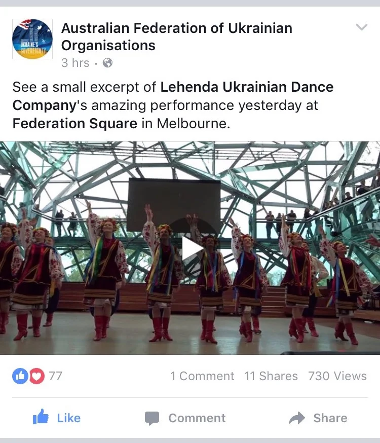 Celebrating 25 Years of Ukrainian Independence at Deakin Edge, Federation Square