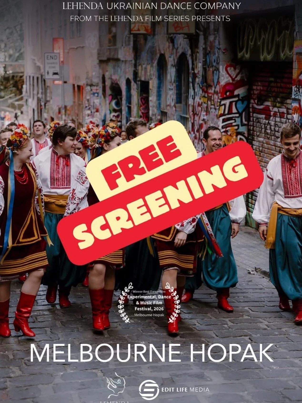 🚨 YOUR CHANCE TO WATCH OUR AWARD-WINNING FILM! 🚨

Want to see &lsquo;Melbourne Hopak&rsquo;, our Best Dance Film winner? This is it! 🎬✨

🏆 The Experimental Film Festival is screening all winning films TODAY at 12 noon AEDT &mdash; including ours!
