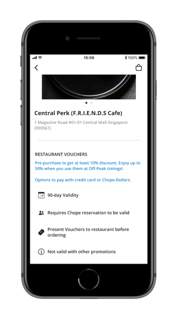 A new restaurant details page that is focused on the sale of restaurant vouchers