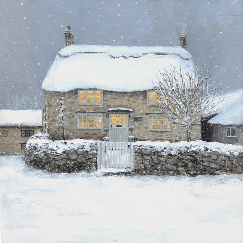 The Old Post Office -  Winter Art Print, Snow Scene