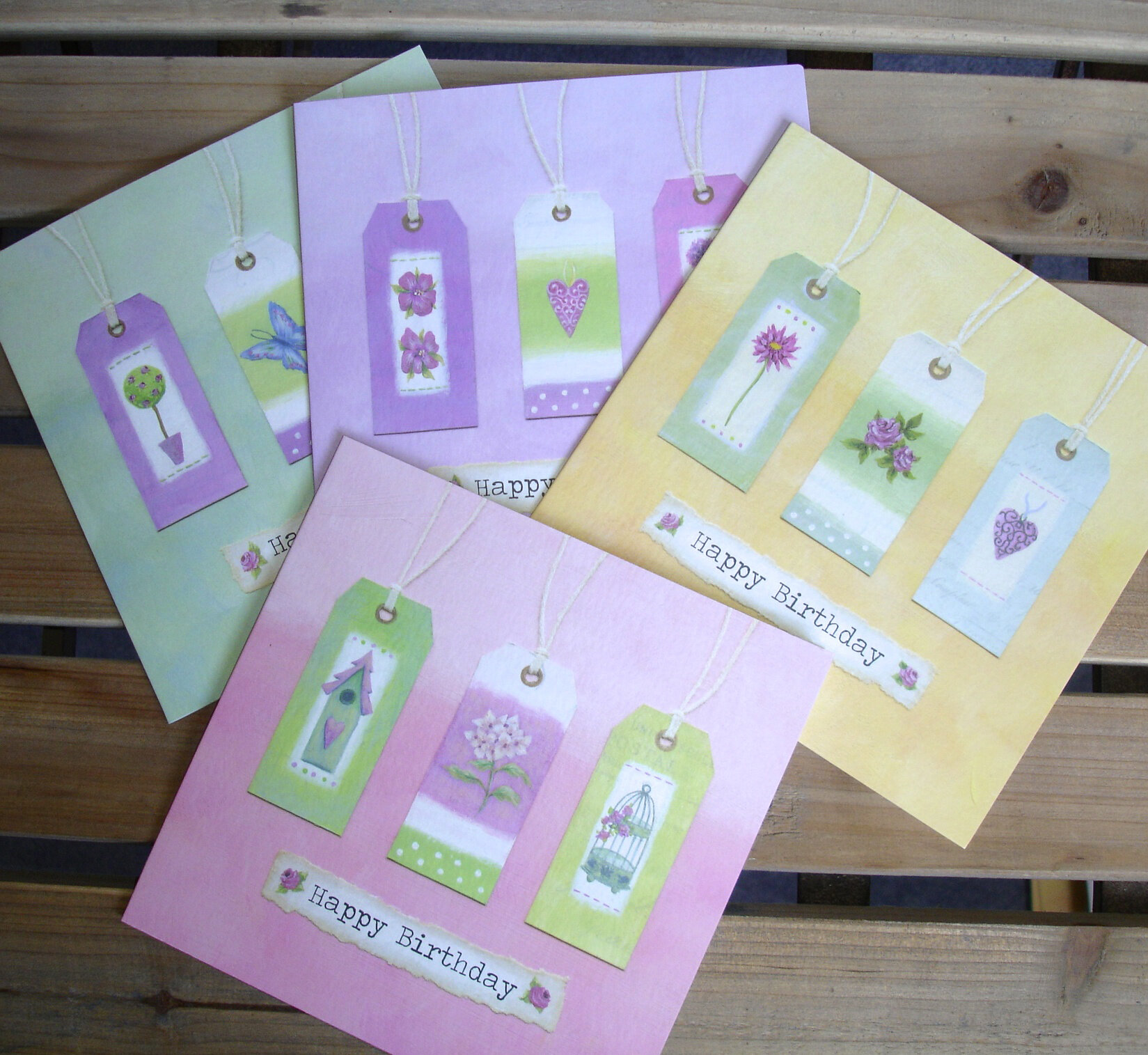 Birthday Tags - 8 cards 2 of each design