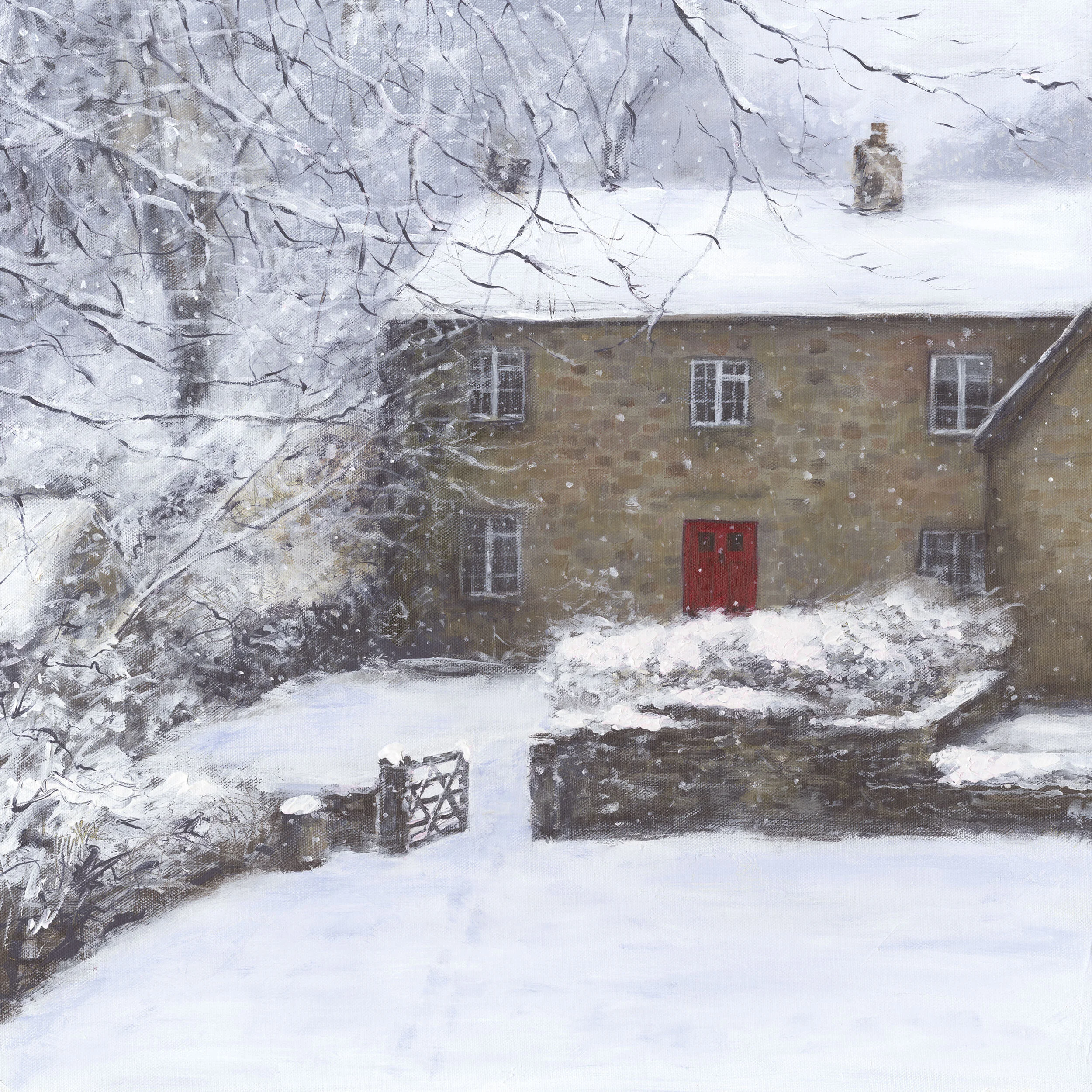 Winter Cottage - Art Print, Snow Scene