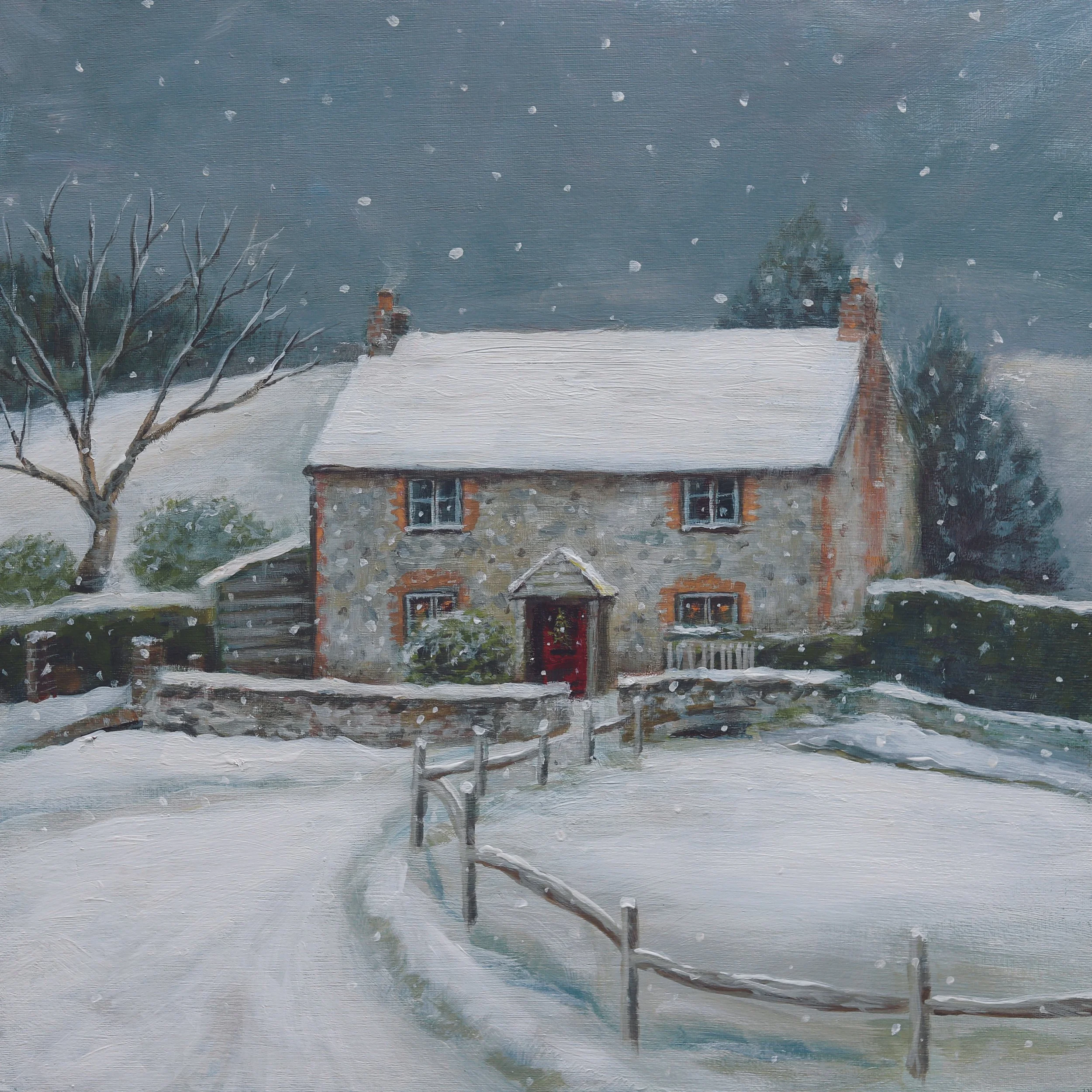 NEW - Pack of 6 Christmas Cards - FA95 Mistletoe Cottage