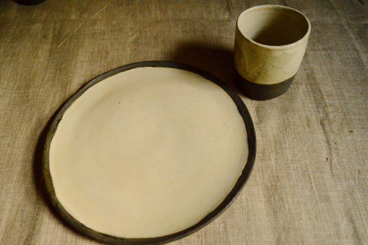 Simple place setting, glazed and burnished