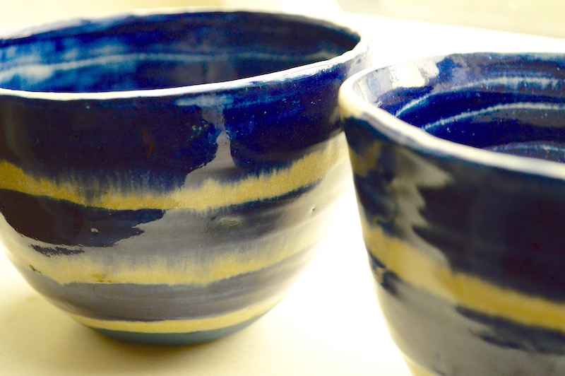 cobalt soup bowls - white stoneware white clay 20% .2mm grog / 1250° C 