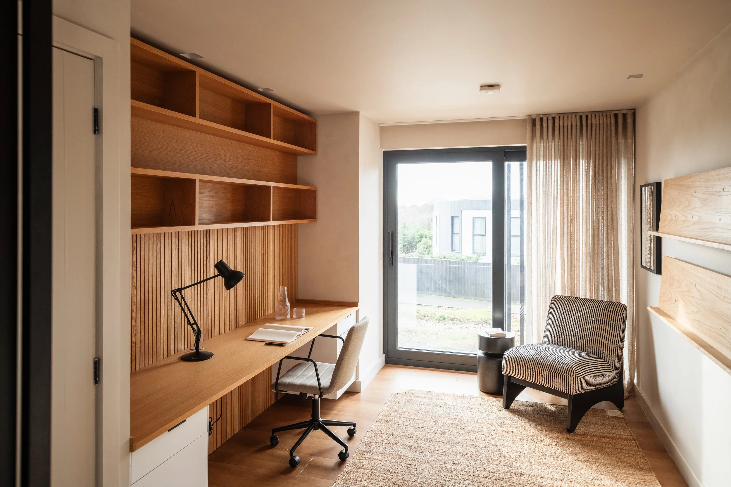 Bespoke Study - luxury fitted desk with custom cabinetry
high-end modern study with bespoke storage solutions
elegant luxury study design with premium finishes
