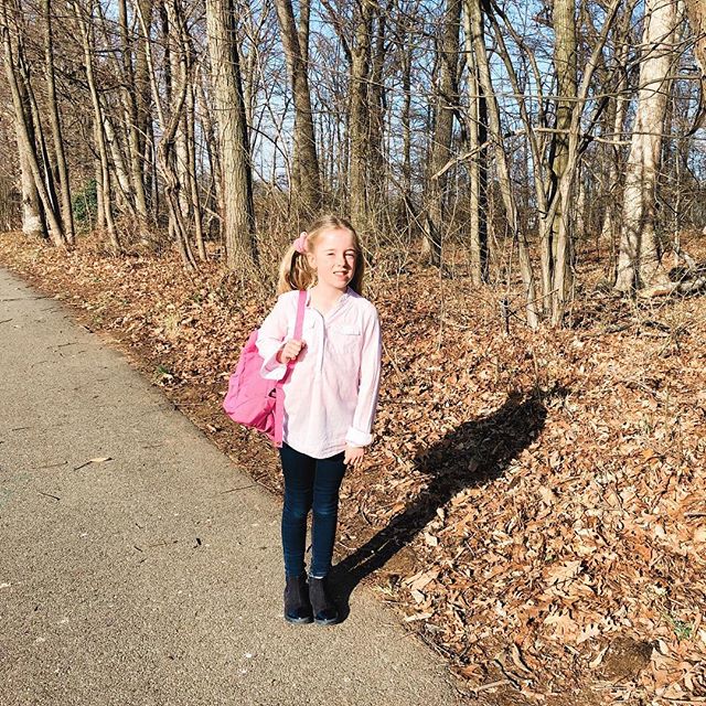 Walking to school. Spring edition.