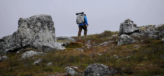Ultralight? Definitely – but is this hiker ultra-clean? Perhaps the photographer is hanging back for a reason...