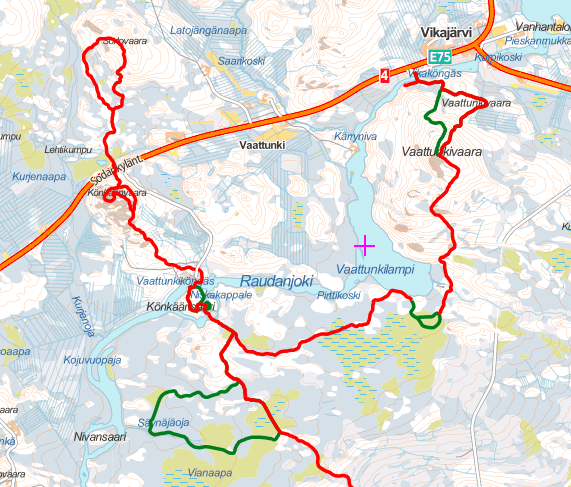Map of Arctic Circle Hiking Area trails