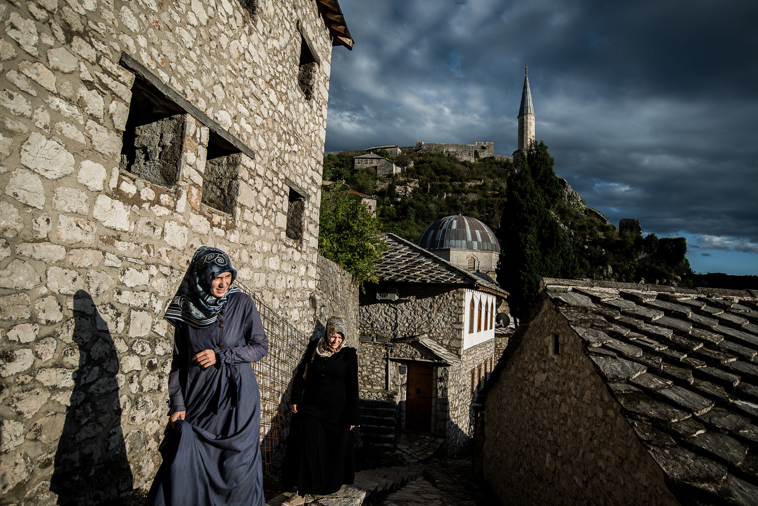 Tourists in Pocitelj, Bosnia and Herzegovina