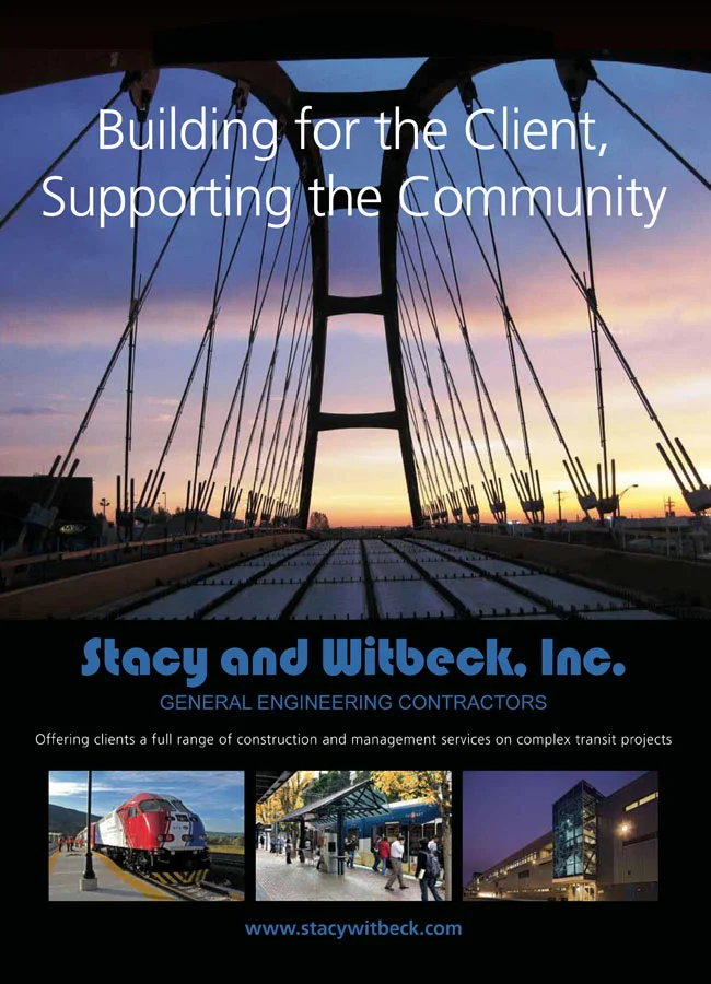 A marketing pocket folder I designed for Stacy and Witbeck, builders of light rail and streetcar lines throughout Portland and beyond. One of my long-time clients.