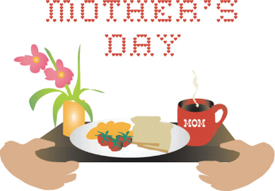 This was on a children's calendar that I do for Clackamas River Water Providers. We used to make my mom breakfast in bed. My kids never did for me; they know better.