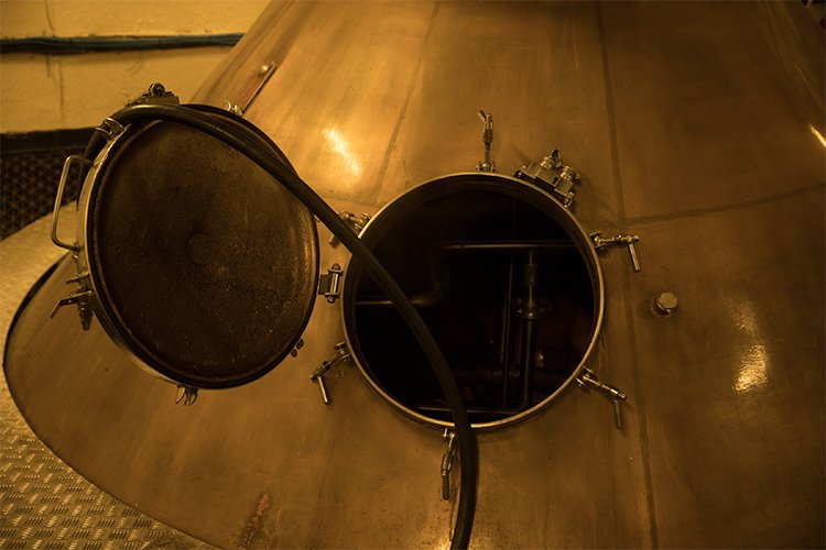1 of 2 copper stills that makes every batch of Oban scotch.