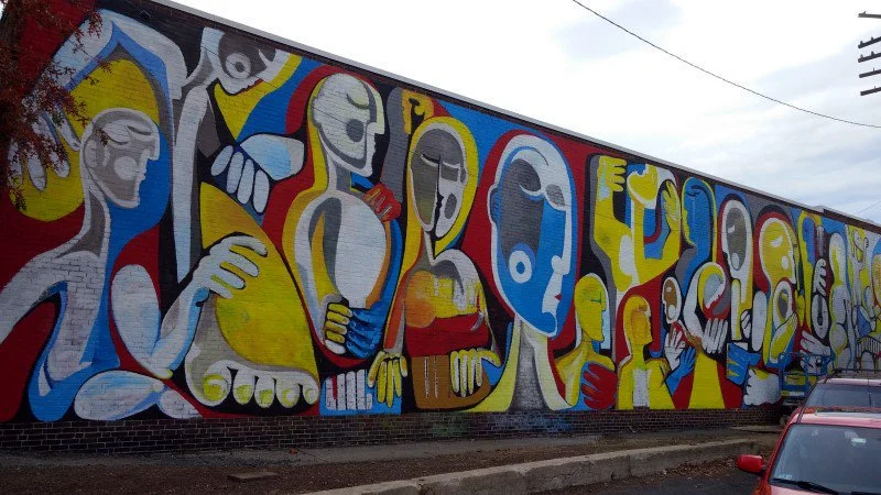 Mural near the D eluxe Depot Diner Parking Lot