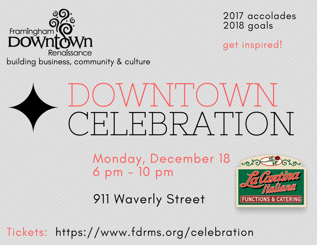 6:00 pm Engagement and Appetizers 6:45 pm Dinner 7:00 pm Welcome 7:10 pm 2017 Accomplishments, Stakeholders, and 2018 Goals 7:30 pm Keynote Speaker 7:40 pm Distinguished Leaders 8:05 pm Internship Experience 8:10 pm Rebranding, Commemorate Businesses, Community Activists, and Downtown Ambassadors 8:20 pm Downtown Hero Award 8:30 pm Closing Remarks Meal: includes appetizers, dinner, and dessert (entrees include eggplant parmigiana or roasted chicken). Meal accommodations are available. Your electronic payment will be tracked, so there is no need to print your receipt. Support us as a Silver Member. Cost includes complimentary appetizers, dinner, and dessert. - Silver Member benefits for citizens include one complimentary pass to a 2018 community event and recognition on our revamped website and 2018 annual report. - Silver member benefits for businesses include one week of complimentary boosted social media marketing, recognition on revamped website and 2018 annual report. Support us as a Gold Member. Cost includes complimentary appetizers, dinner, and dessert. - Gold Member benefits for citizens include three complimentary passes to 2018 community events and recognition on our revamped website and 2018 annual report. - Gold Member benefits for businesses includes two weeks of complimentary boosted social media marketing, recognition on revamped website and 2018 annual report. Support us as a Platinum Member. Cost includes complimentary appetizers, dinner, and dessert. - Platinum Member benefits for citizens include complimentary passes to ALL 2018 community events and recognition on our revamped website, each monthly newsletter, and 2018 annual report. - Platinum Member benefits for businesses includes one month of complimentary boosted social media marketing, recognition on our revamped website, each monthly newsletter, and our 2018 annual report.