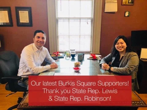 Burkis Square Supporters State Rep. Lewis (left) and State Rep. Robinson (right)