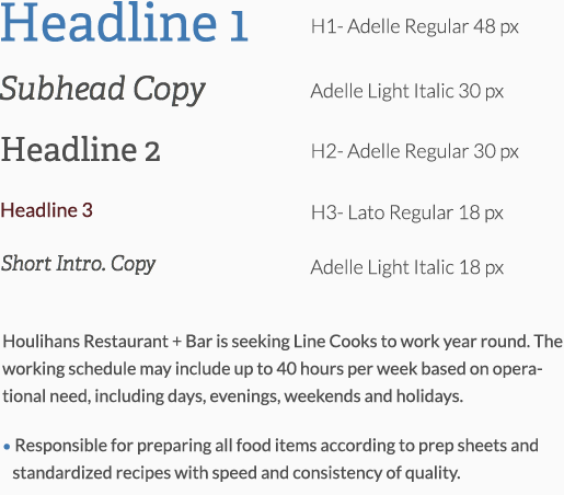 Body Copy - Lato Regular 16px, line height 25px
