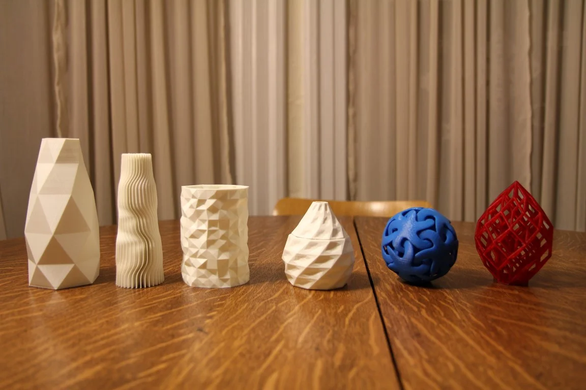  3D printed using a MakerBot Replicator 2 in White, Blue, &amp; Translucent Red PLA 