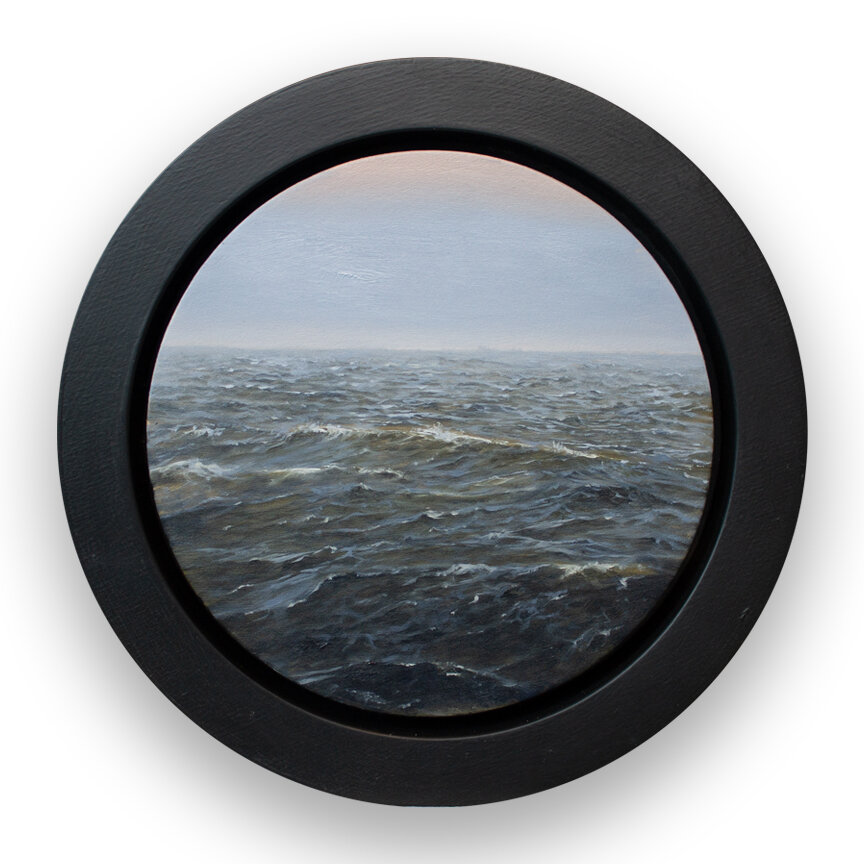 "Well Rounded" Oil Painting  8"x8" Round (Framed)