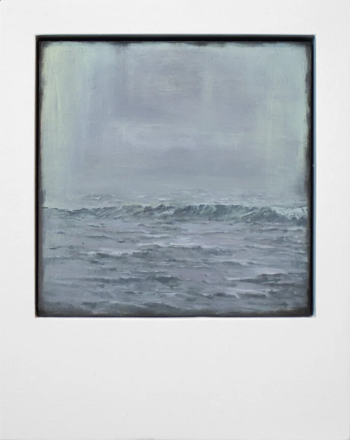 "Cold Exposure" Oil Painting  6"x6" (Polaroid Series)