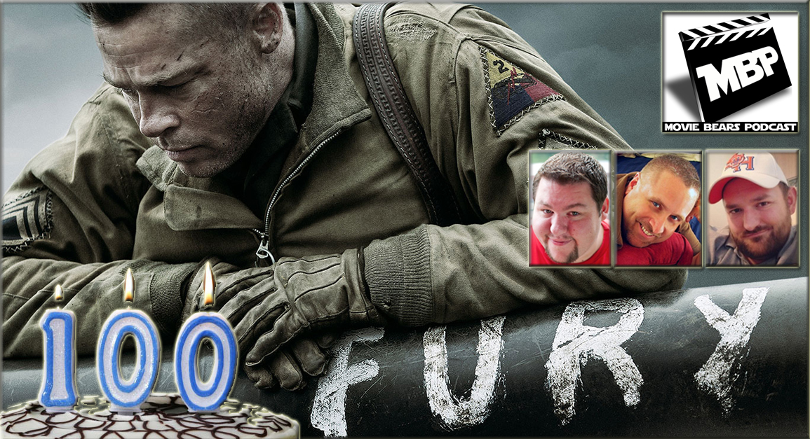 MBP e100 - 'Fury' and 100th Episode (10/23/14) This week the bears 100 episodes of the Movie Bears Podcast! They also discuss 'Fury,' the new WW2-era action flick starring Brad Pitt. If you're on the fence about this one, the guys give some non-spoilery advice before diving into their spoilery review. Click through to view!
