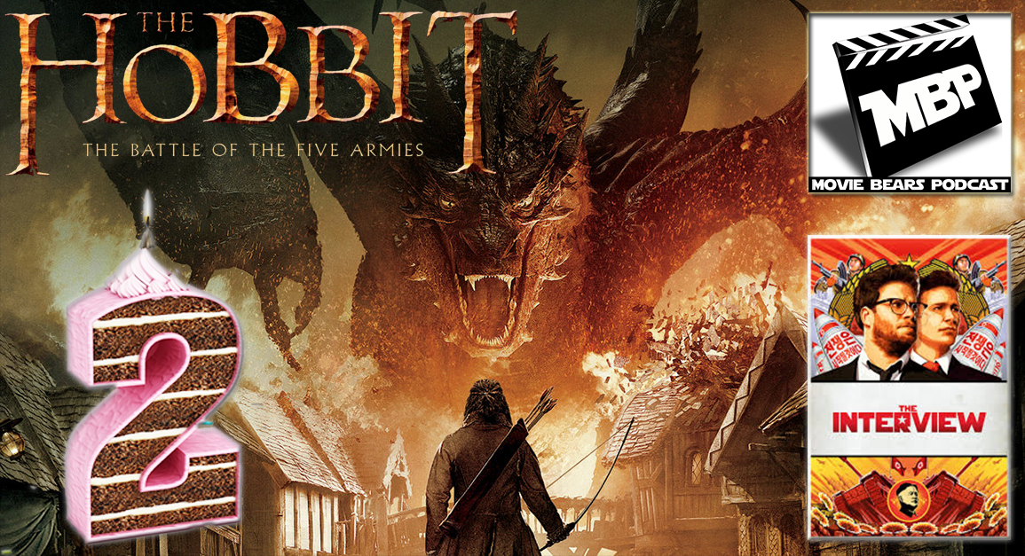 MBP e109 - The Hobbit Anniversary Celebration (12/26/14) This week the guys celebrate 2 years of the Movie Bears Podcast by reviewing the new Hobbit flick! As usual, the guys discuss the movie spoiler-free before diving into their super spoilery review. The bears also discuss the craziness surrounding 'The Interview.' Click through to view!
