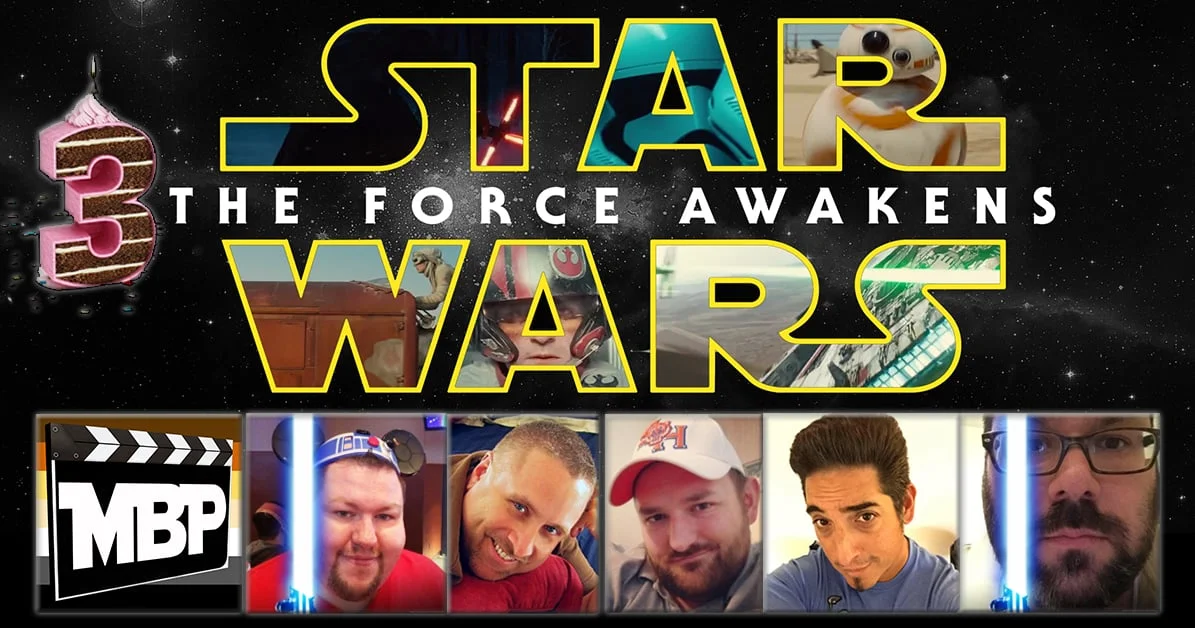 MBP e161 - Star Wars and 3 Year Anniversary Celebration (12/22/15)  On this week's episode, we celebrate 3 years of the Movie Bears Podcast with a review of 'Star Wars: The Force Awakens' with special guests Mike Lovins and Felipe Garcia. Click thro…