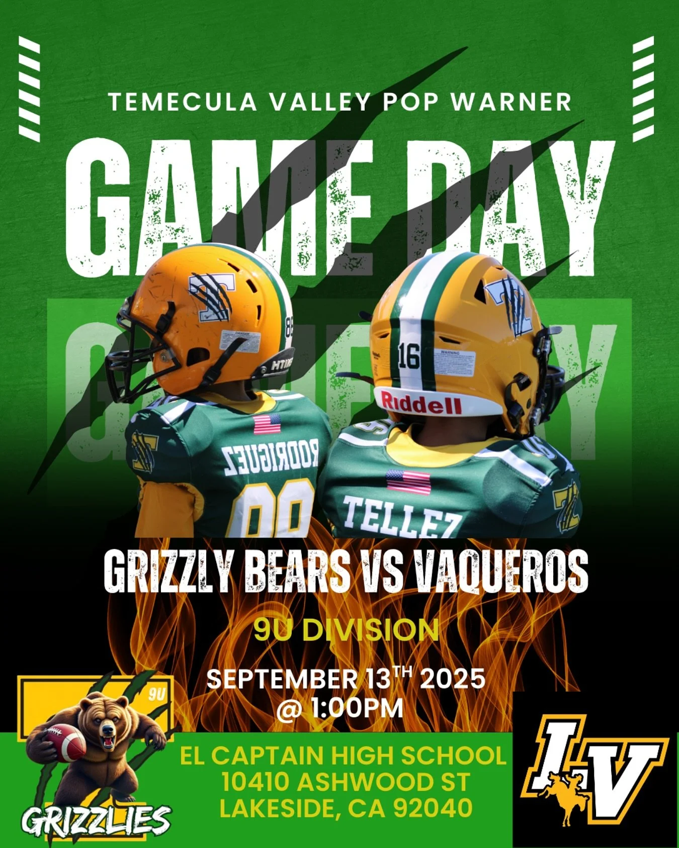 It&rsquo;s that time again! Join us this Saturday as our Pop Warner teams hit the field, showcasing hard work, teamwork, and dedication. Let&rsquo;s cheer on our athletes as they give it their all! 

#PopWarnerFootball #TVPW #TemeculaFootball #GameDa