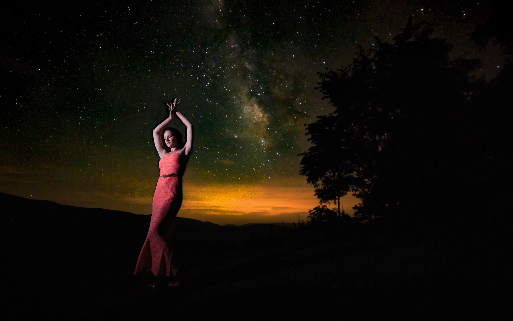 Breanna dances beneath the stars.