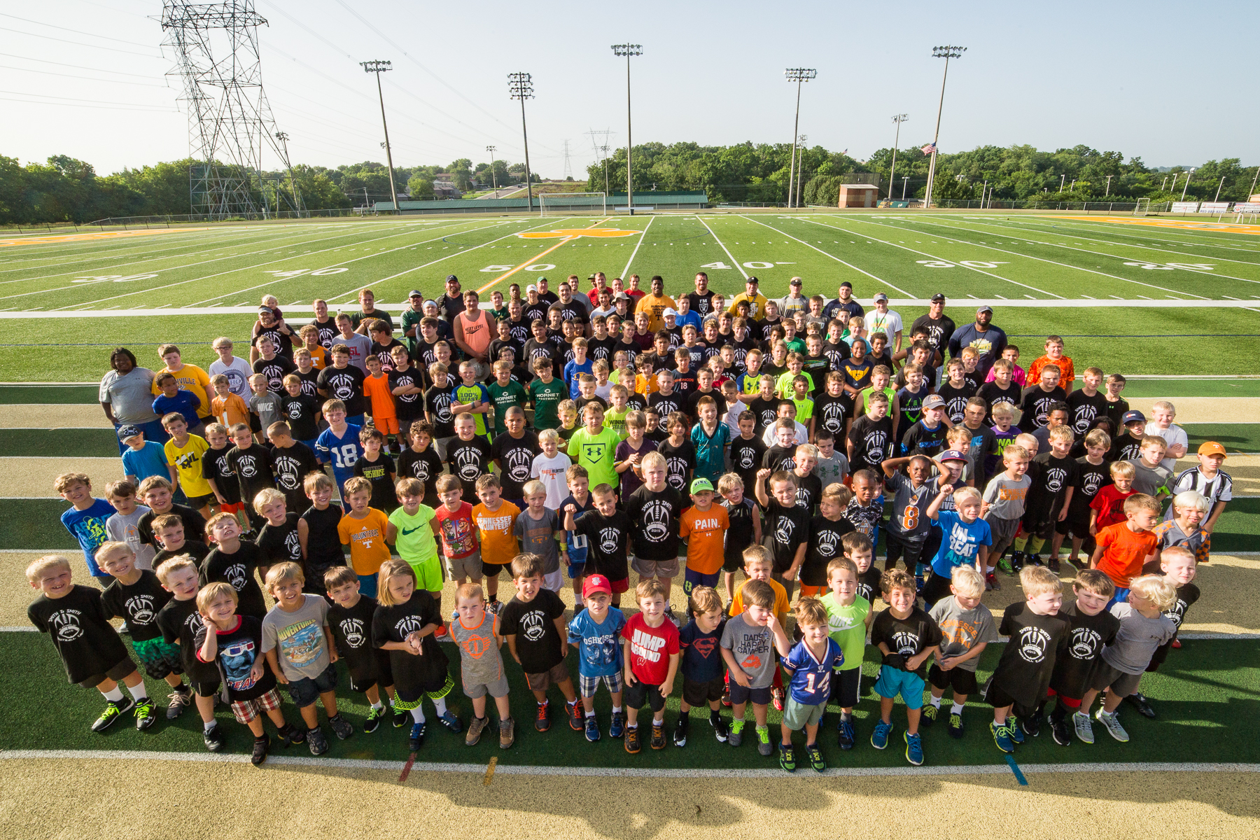 A group shot of the Smith & Smith Football Camp