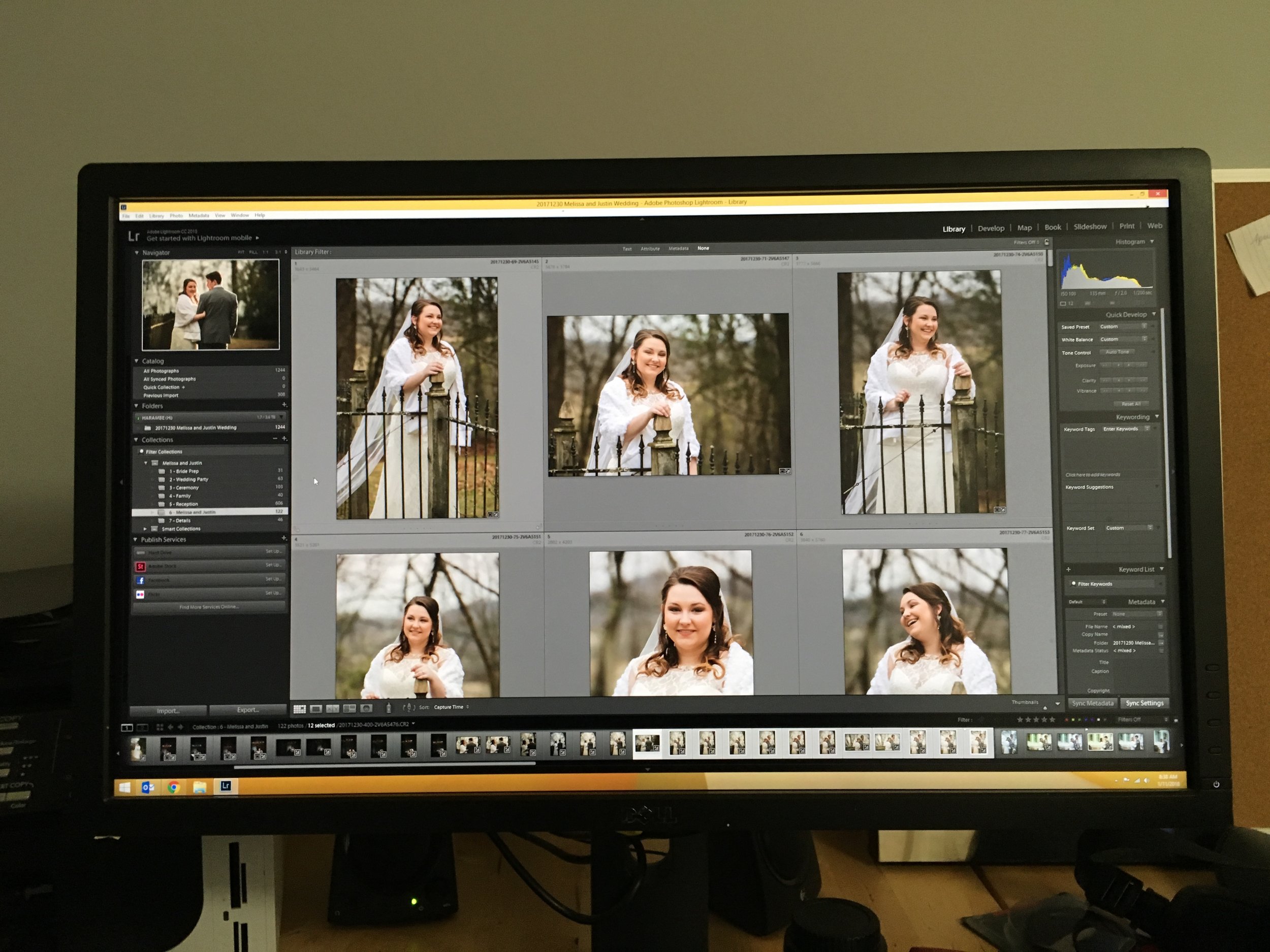 My desk today. And no, this bride is not represented by this post - Melissa was perfect and gracious and lovely.
