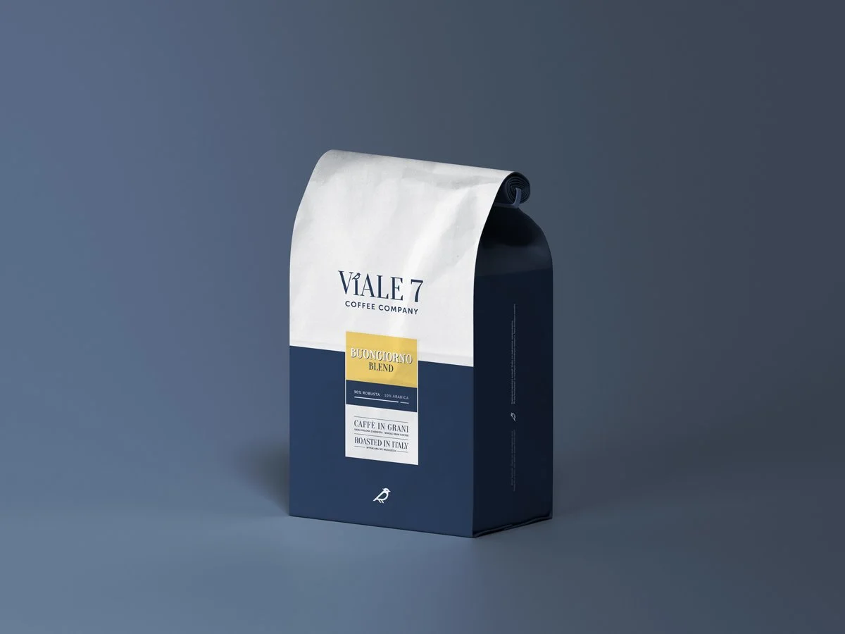 Viale 7 Coffee Company | BRAND SYSTEM | PRODUCT PACKAGING | SIGNAGE | SOCIAL MEDIA MATERIALS