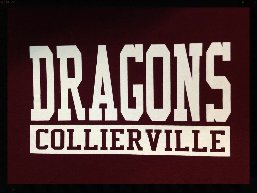 White Print on Maroon Shirt