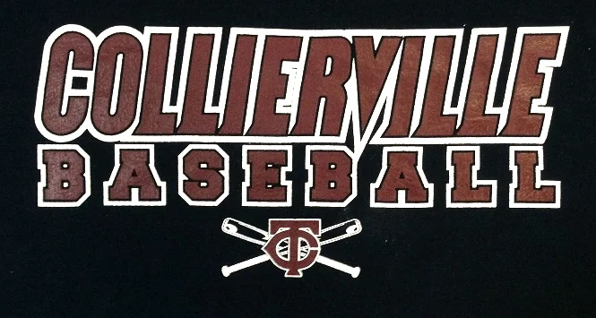 Maroon and White Print on Black Shirt