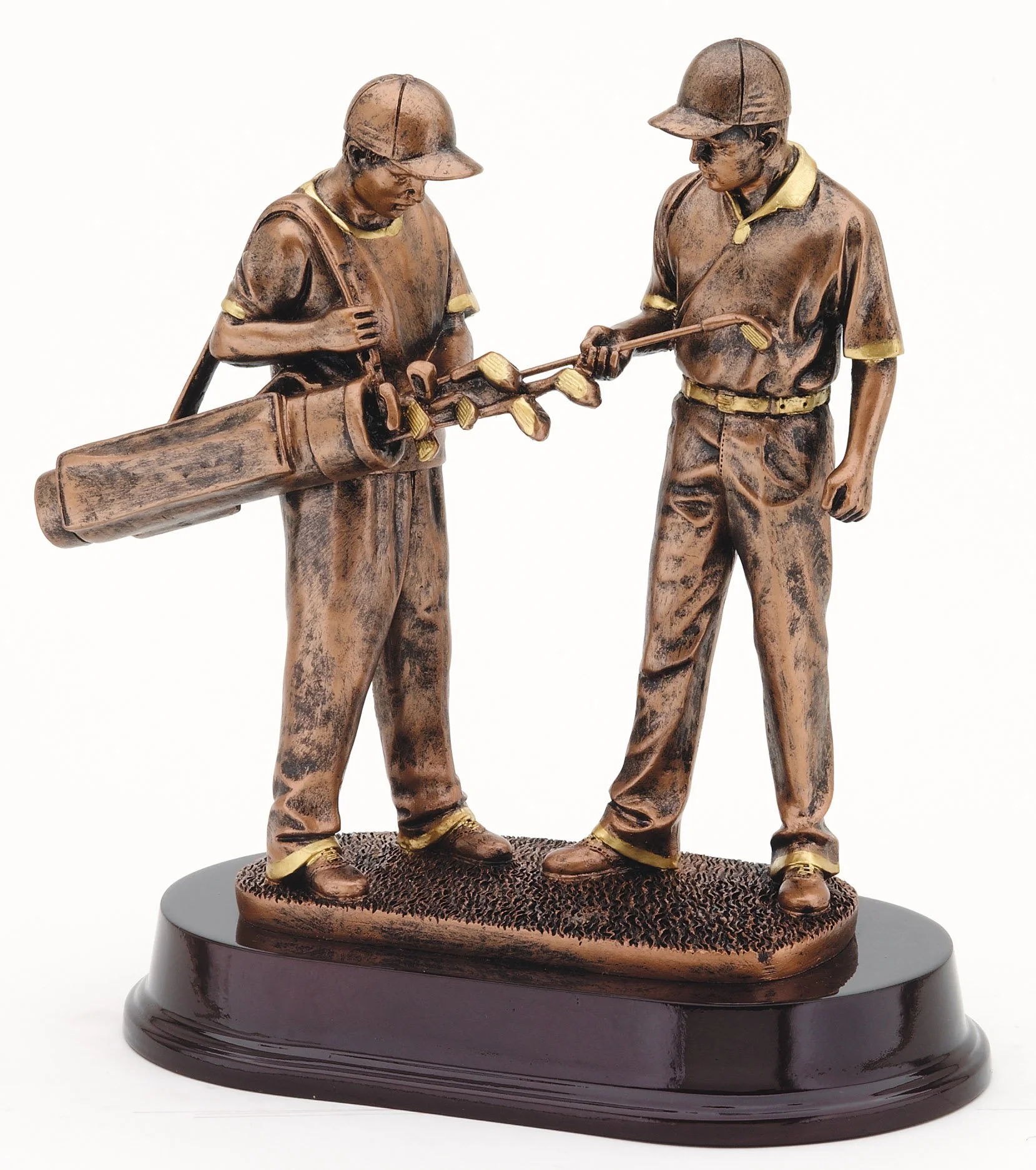 Bronze Finish - Golfer & Caddie RFMP111B - 9.5" tall Price = $70