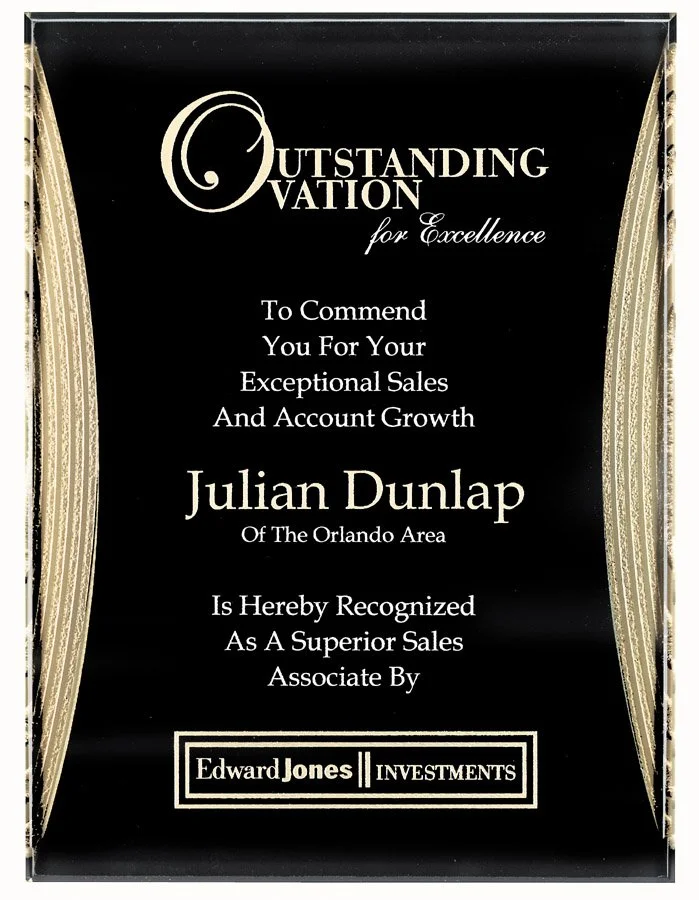 Black with Gold Trim 8" x 10" - PLX24B-G-BK - $112 9" x 12" - PLX24C-G-BK - $134