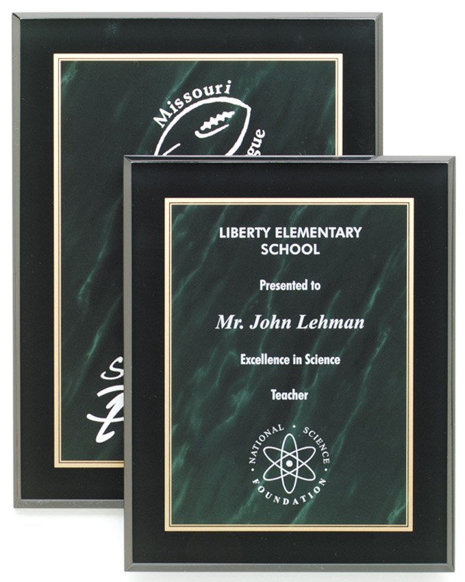 Green Marble Plaque 8" x 10" - CP810-G - $57 9" x 12" - CP912-G - $69