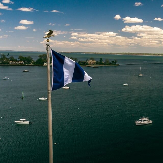 Here's to boating season.  Now we just need more boats.  That UFO is having a good time, though.
.
.
#sailing #yachting #boating #sailinglife #sailinglife⛵️ #larchmont #newyork #instasail #sailinstagram #sailingstagram #drone #dji #phantom4 #photogra