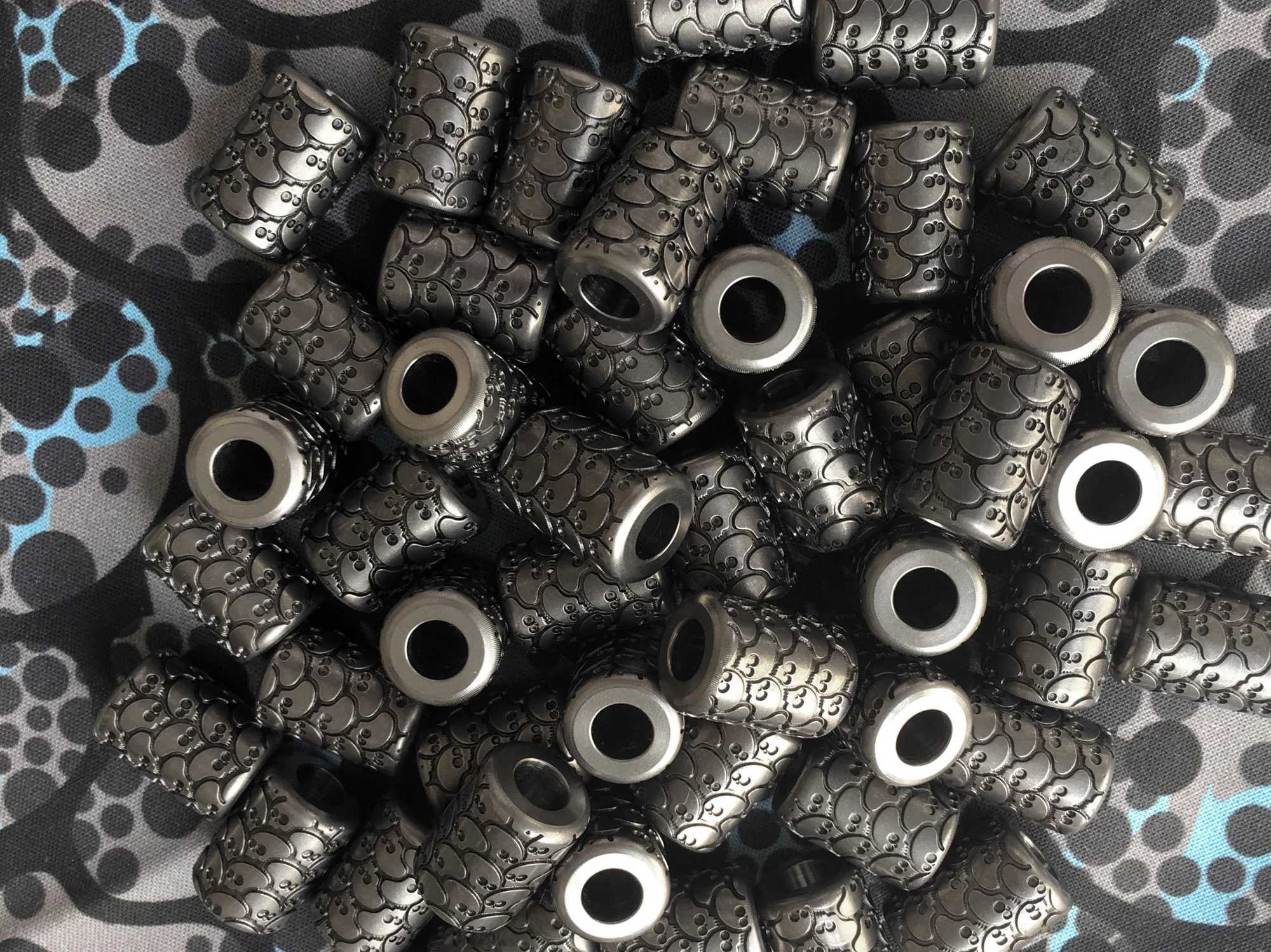 Playge x PDW Pandemic Lanyard Beads .56 Inches. Titanium. Stonewashed Black. SOLD OUT https://prometheusdesignwerx.com