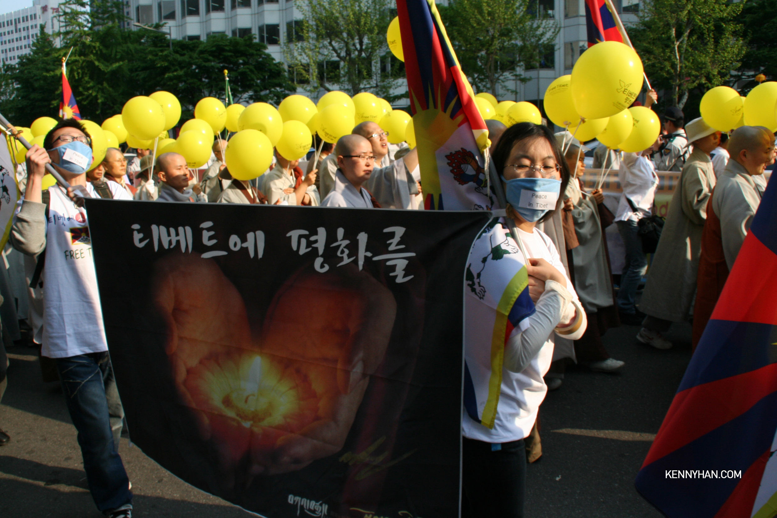  Tibetan independence movement rally in Seoul, South Korea ca.2008  