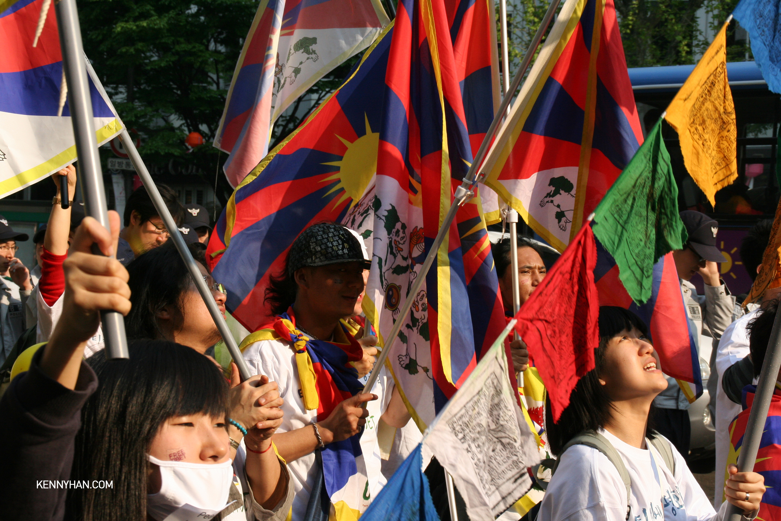  Tibetan independence movement rally in Seoul, South Korea ca.2008  