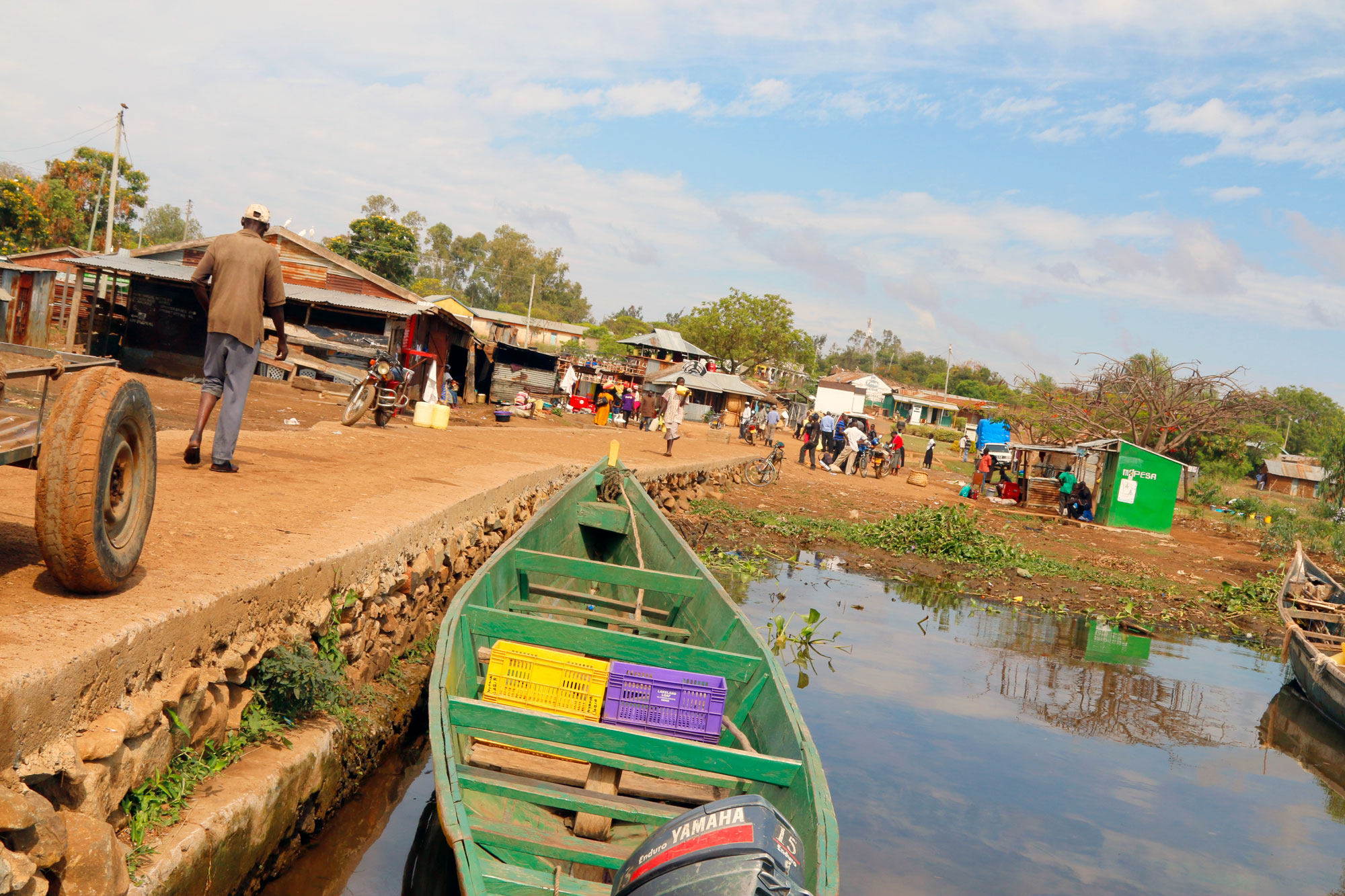 The port village of Usenge, where I waited in vain for news about the US election. (Tim McDonnell)