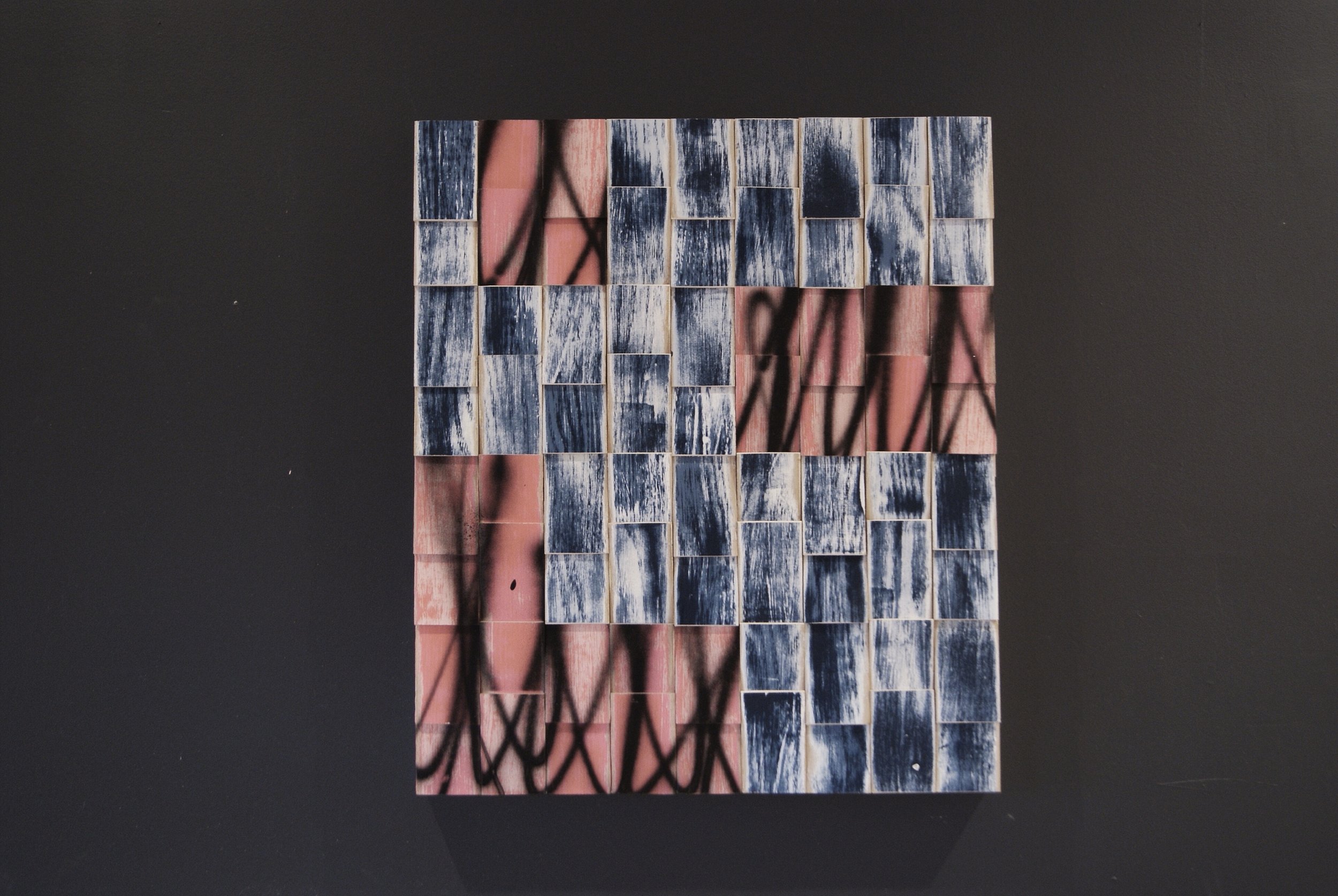 "Automatism" 2015 22"x19" acrylic and spray paint on wood