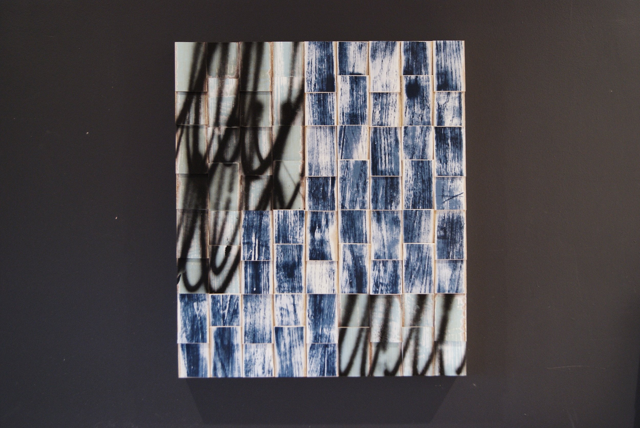 "Automatism 2" 2015 22"x19" acrylic and spray paint on wood