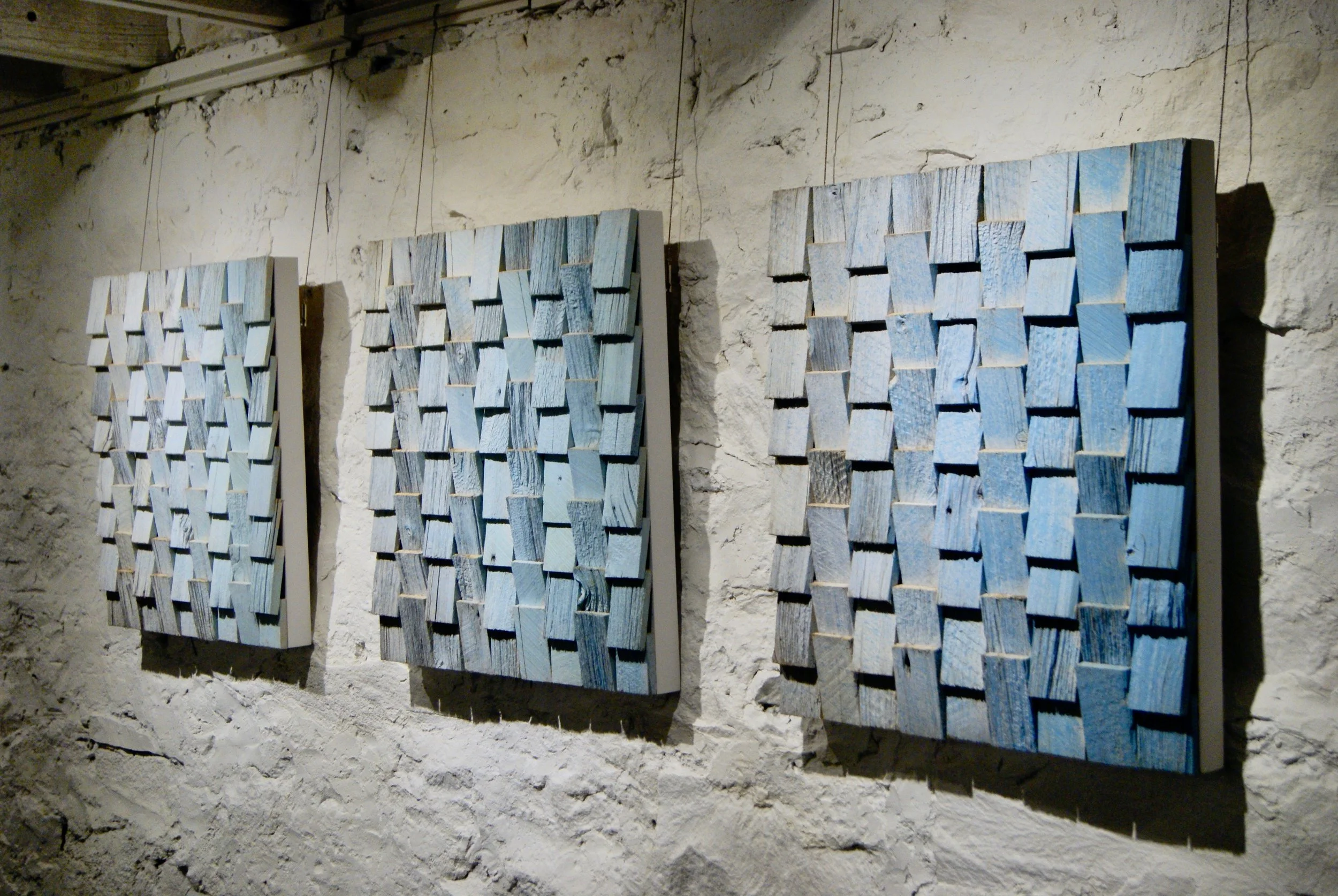 'Over and Over and Over Again” Acrylic washed driftwood 26”x23” each