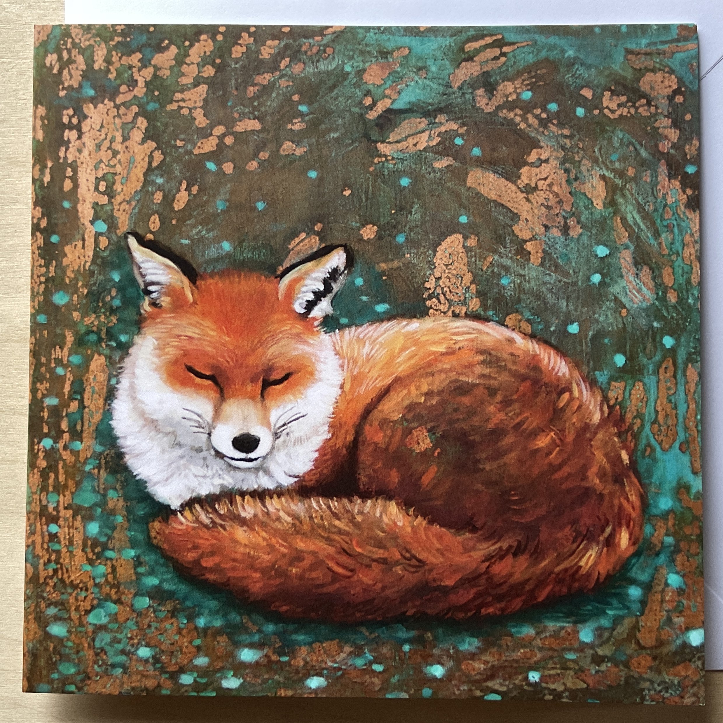 Sleepy Fox card
