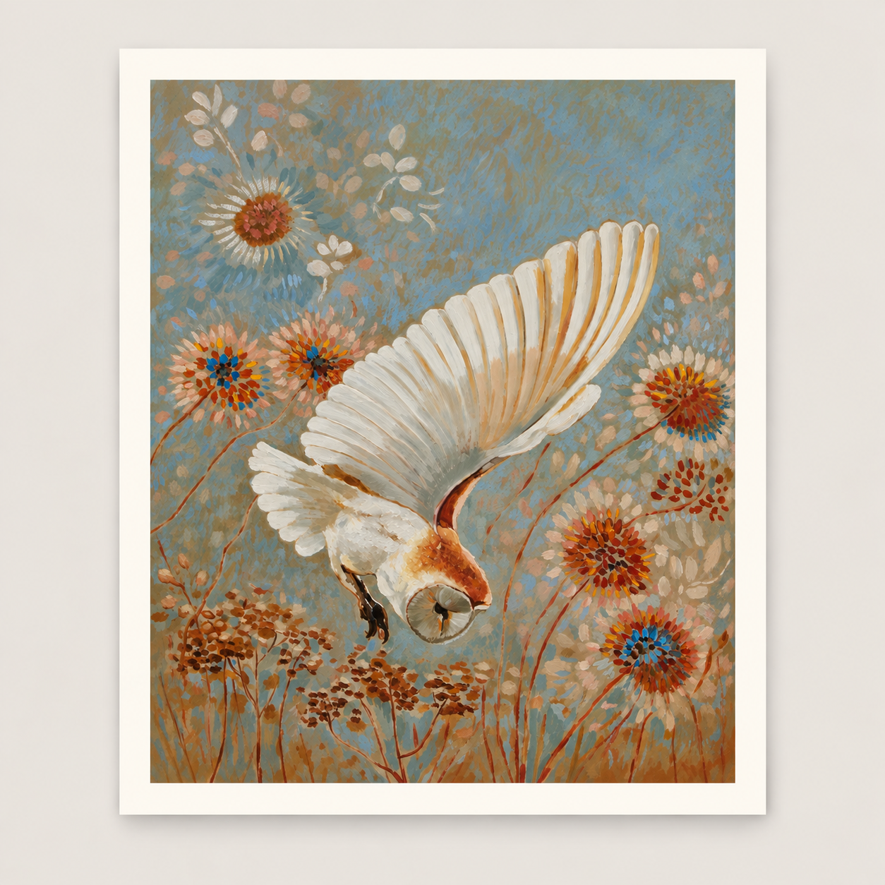Barn Owl in a Wildflower Meadow.png