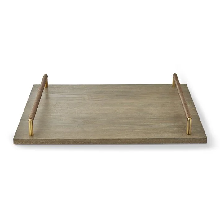 Williams Sonoma Home. Leather Wrap Handle Tray