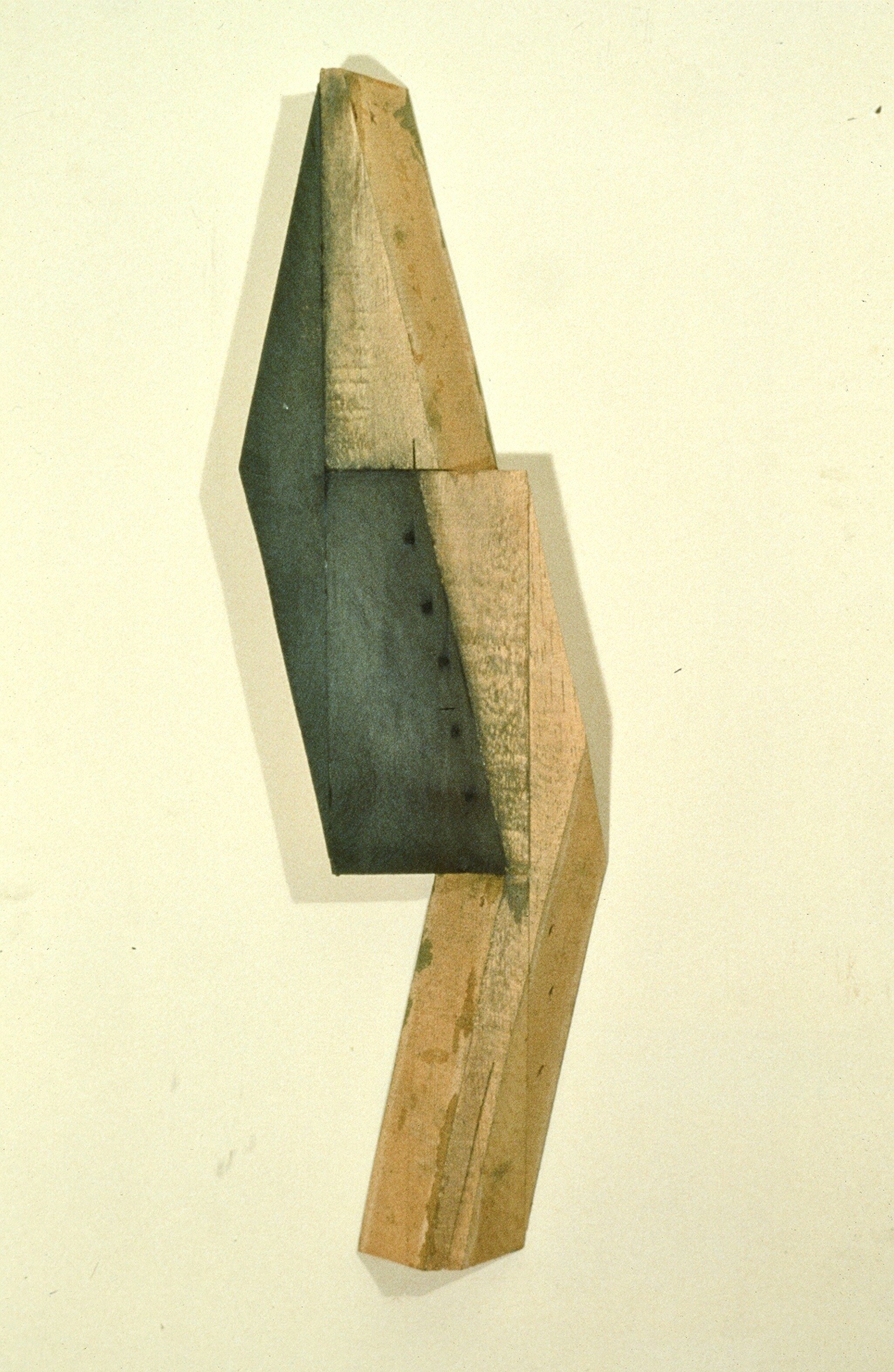 Bisect wood, oil color 34 x 10 x 3